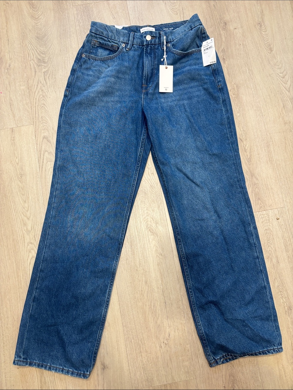 Good American '90s Relaxed Mid-Rise Blue Jeans